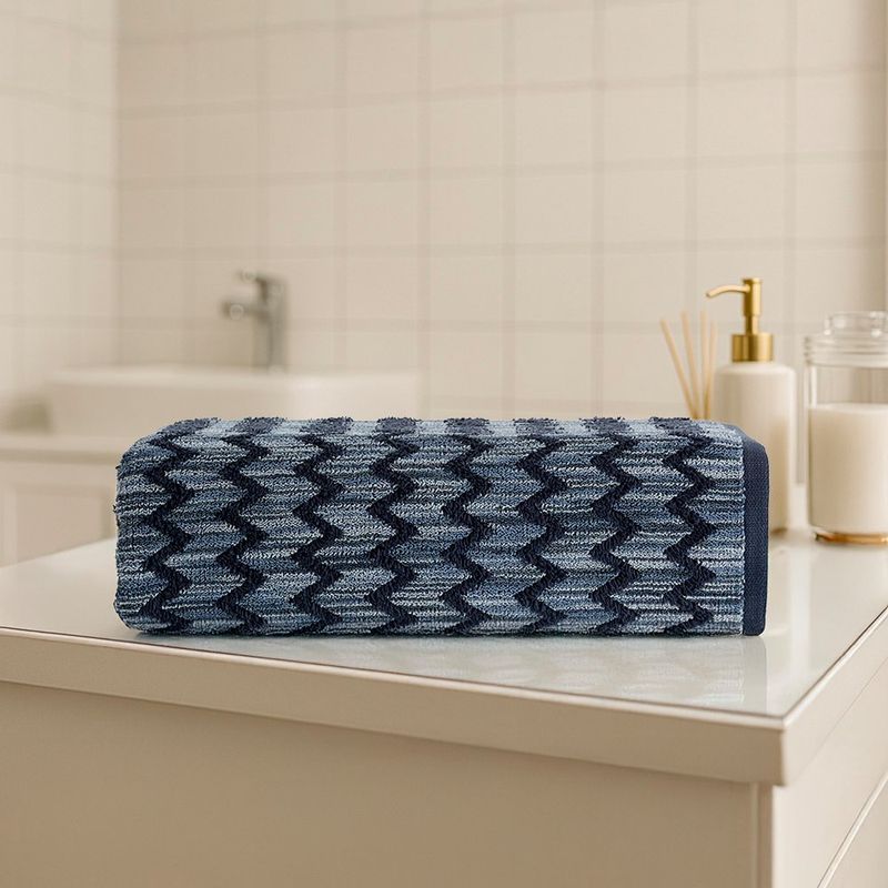 Toalla Extra Playa Zigzag Azul