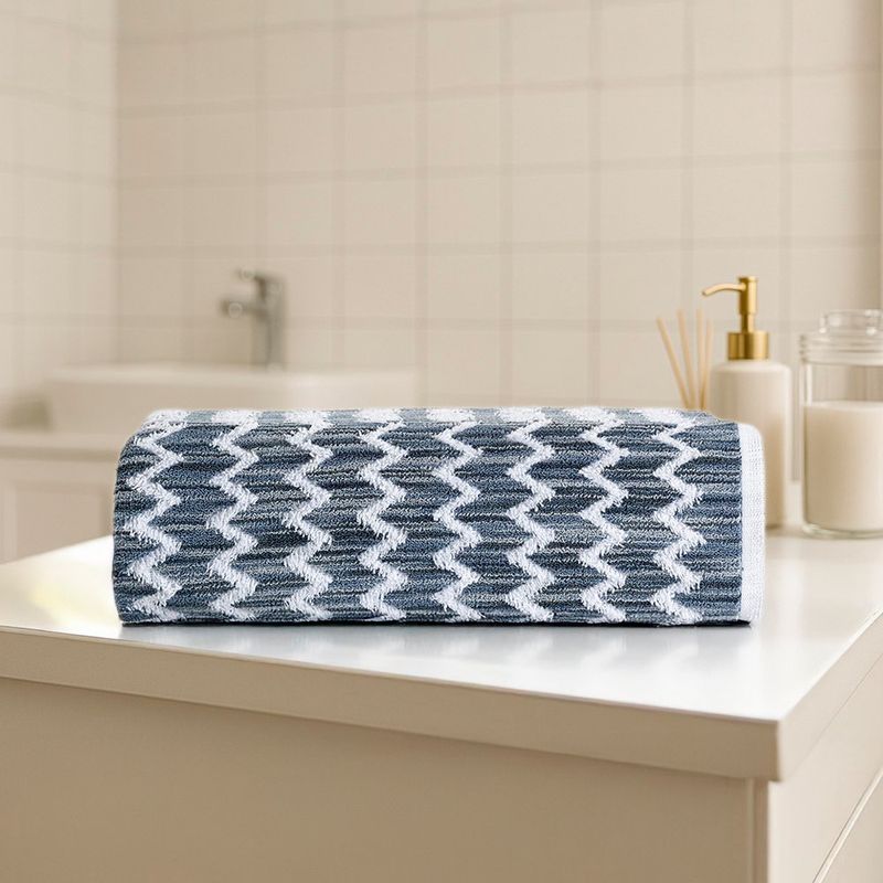 Toalla Extra Playa Zigzag Blanca