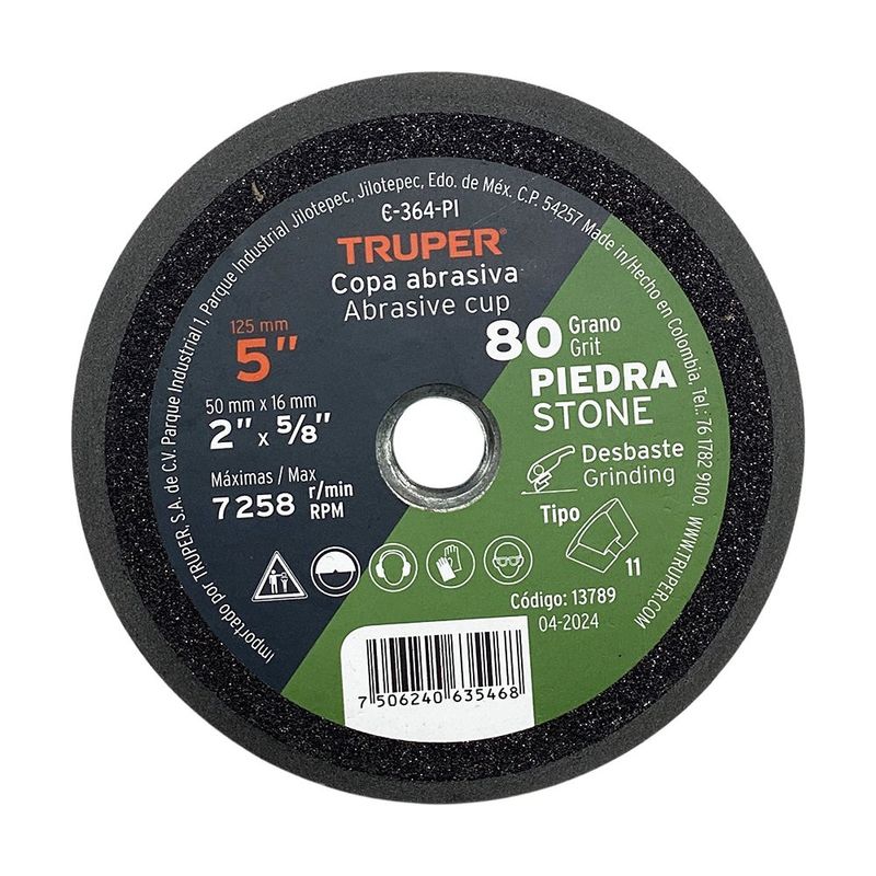 Copa Desbaste para Piedra Grano 80 5 Plg
