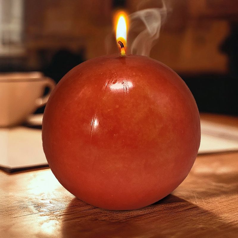Vela Esférica Naranja 10 Cm