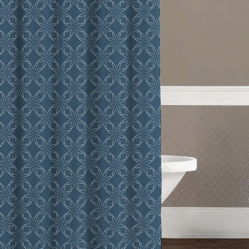 Set de Cortina + Alfombra Chenille Navy 14 Pzas