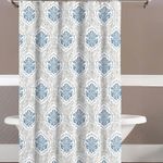 Set de Cortina + Alfombra Chenille Gris 14 Pzas