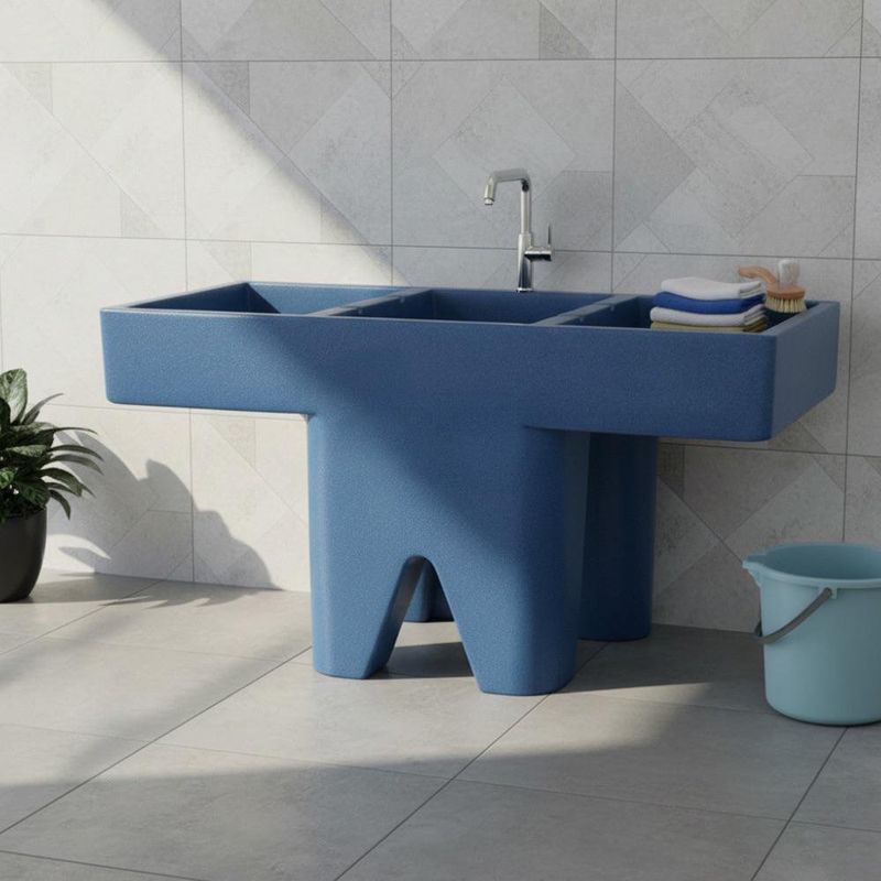 Pila Plástica 2 Lavaderos Color Celeste