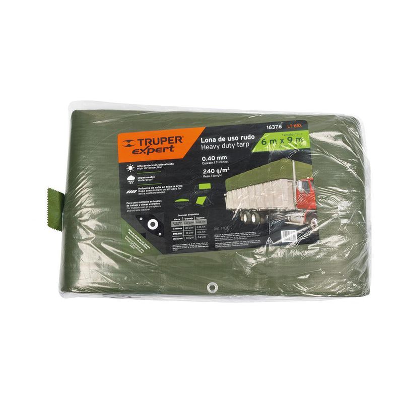 Lona de Polietileno Verde para Trabajo Pesado 9.8x13 Pies