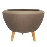 Maceta Redonda Kavala con Patas de Madera 58 x 29 Cm