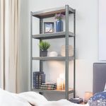 Estante Metálico con Madera 4 Niveles Gris