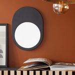 Espejo de Pared Ovalado de Madera Negro