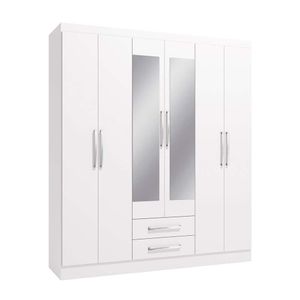 Armario Lory con 6 Puertas y 2 Gavetas Blanco