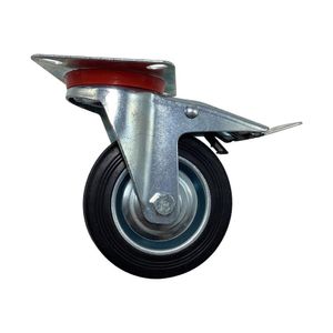 Rodo de Hule 4'' 120Kg Placa con Freno Kuval