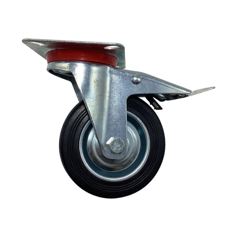 Rodo de Hule 4'' 120Kg Placa con Freno Kuval