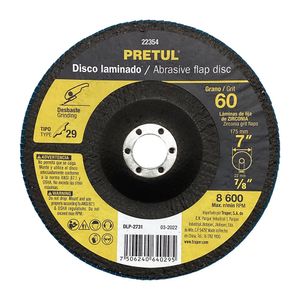 Disco Laminado para Pulido de 7 x 7/8 plg Grano 60