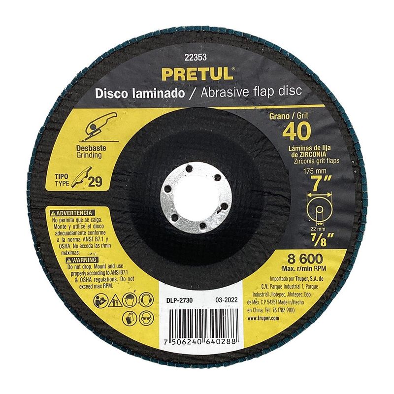 Disco Laminado 7 Plg Grano 40
