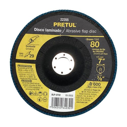 Disco Laminado de 7 Plg Grano 80