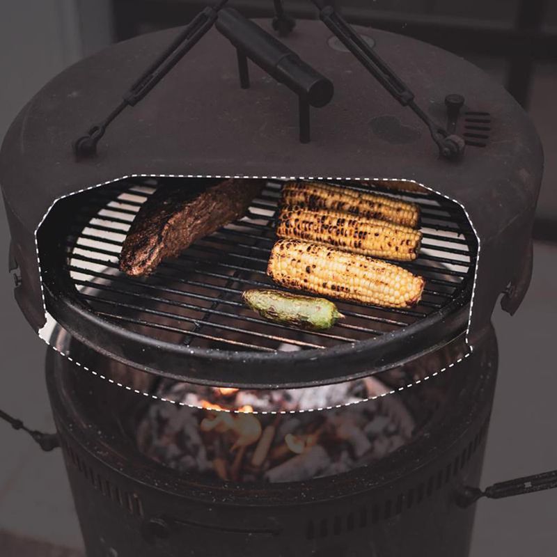 Parrilla de Carbón y Madera en Barril de 18 Plg