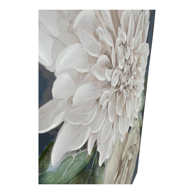 Cuadro Decorativo con Relieve con Flores en Tonos Neutros