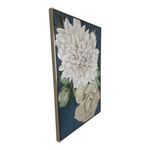Cuadro Decorativo con Relieve con Flores en Tonos Neutros