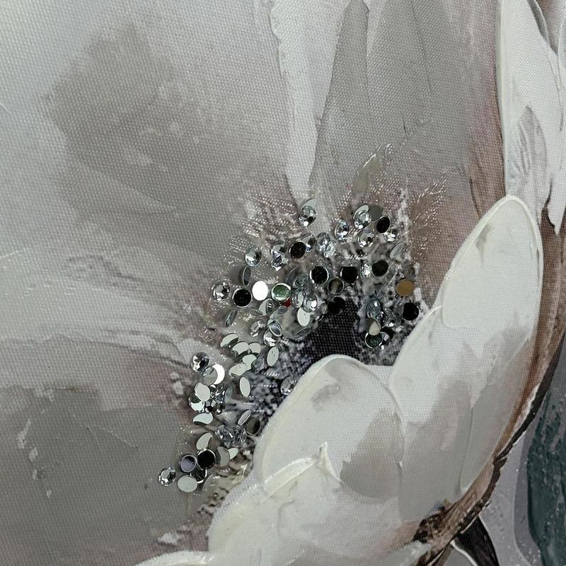 Cuadro Decorativo con Flores en Tonos Neutros