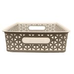 Canasta Baja De Plástico Beige 29X20X8 Cm - Green Tech