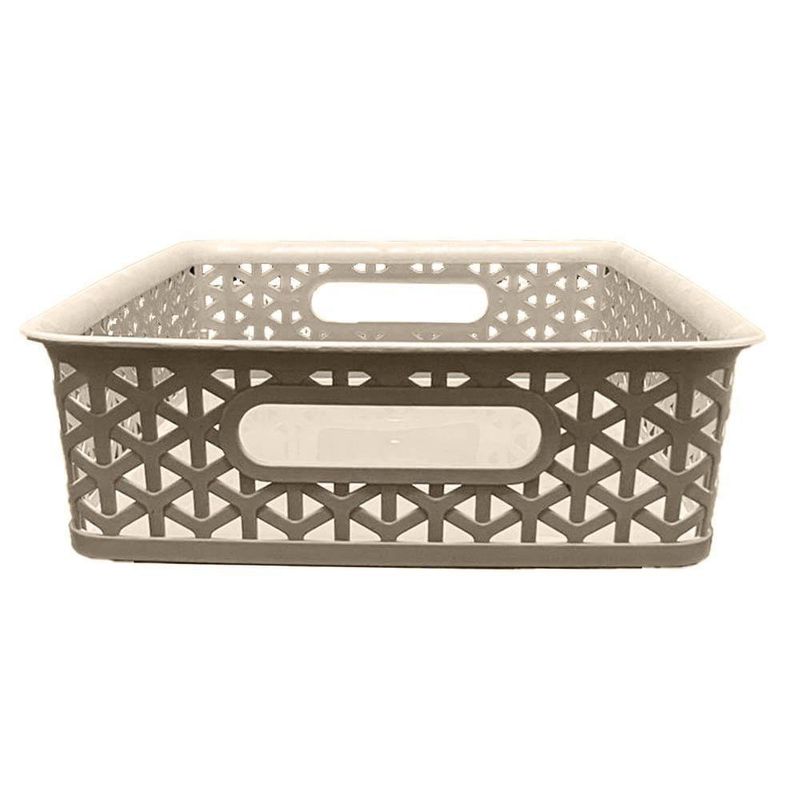 Canasta Baja De Plástico Beige 29X20X8 Cm - Green Tech