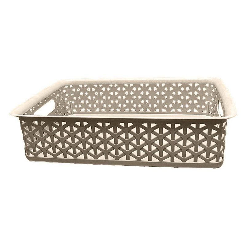 Canasta Baja De Plástico Beige 29X20X8 Cm - Green Tech