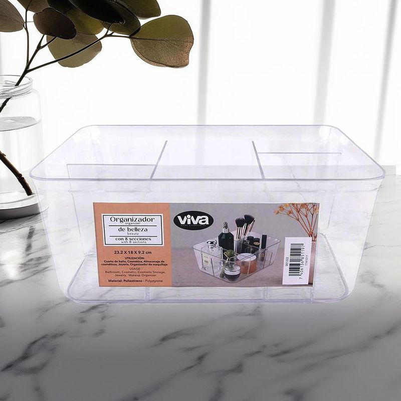 Organizador de Cosméticos Transparente 8 Divisiones