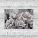 Cuadro Decorativo con Flores en Tonos Neutros