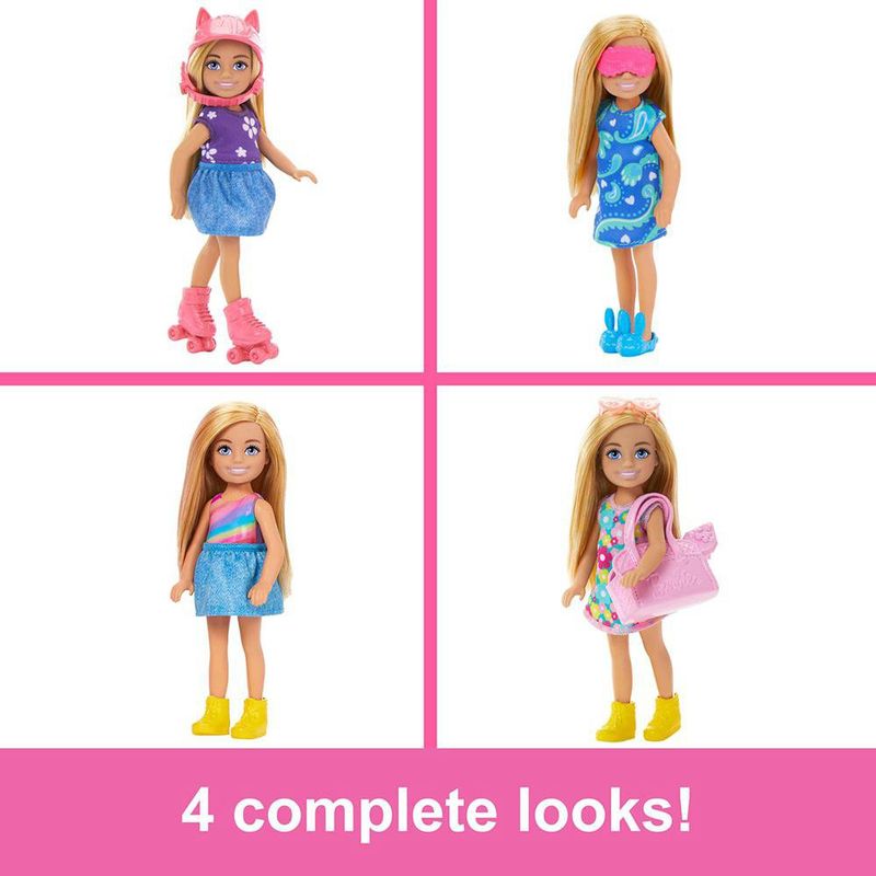 Barbie Chelsea y Armario de Juguete con Ropa y Accesorios, Set de 17 Piezas