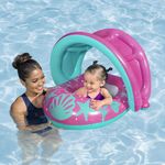 Flotador Inflable para Bebé con Sombrilla y Asiento Seguro Colores Surtidos