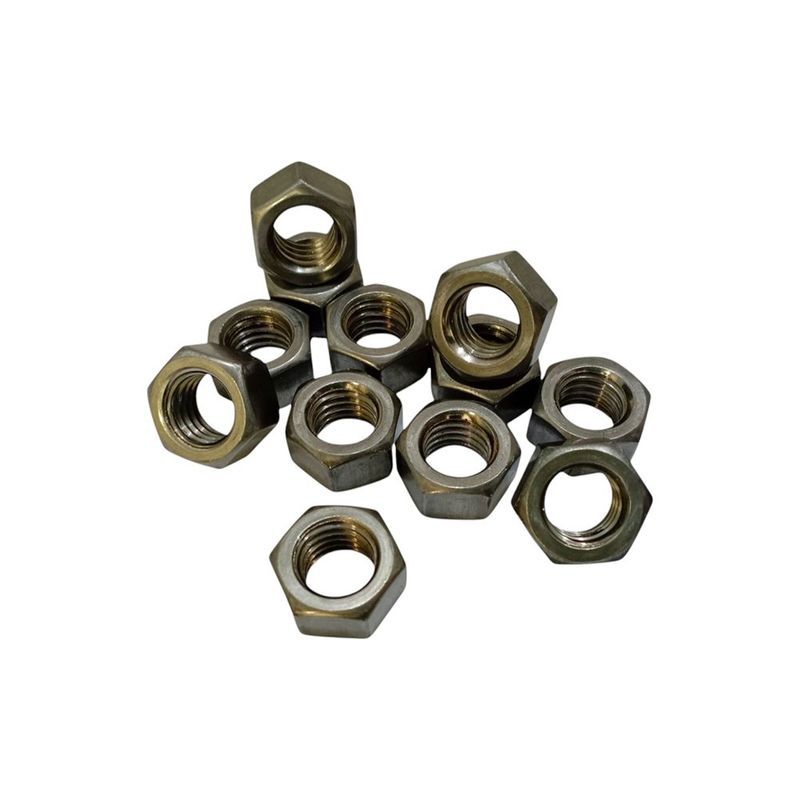 Set de 10 Tuercas Hexagonal Negra de 1/4 Plg
