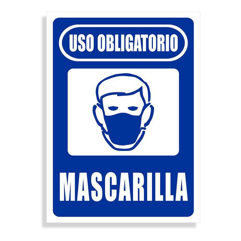 Rótulo Diseño Obligato Uso Mascarilla De 22.9X30.5 Cm - Foto Metal