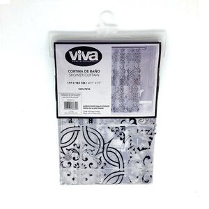 Cortina de Baño Transparente Peva Negra 177 X 183 Cm