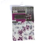 Cortina de Baño Tela Floral con Ganchos 178 X 183 Cm