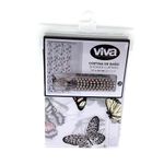 Cortina de PEVA para Baño Diseño Mariposas con Ganchos