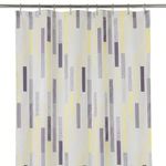 Cortina de PEVA para Baño Diseño de Líneas con Ganchos