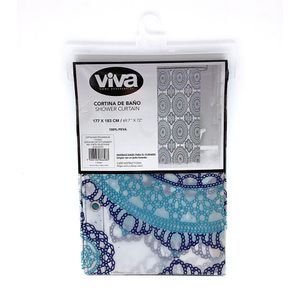 Cortina de Baño Transparente Peva Mandalas 177 X 183 Cm