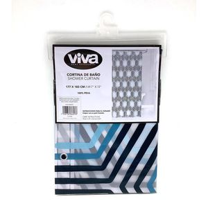 Cortina de Baño Transparente Peva Azul 177 X 183 Cm