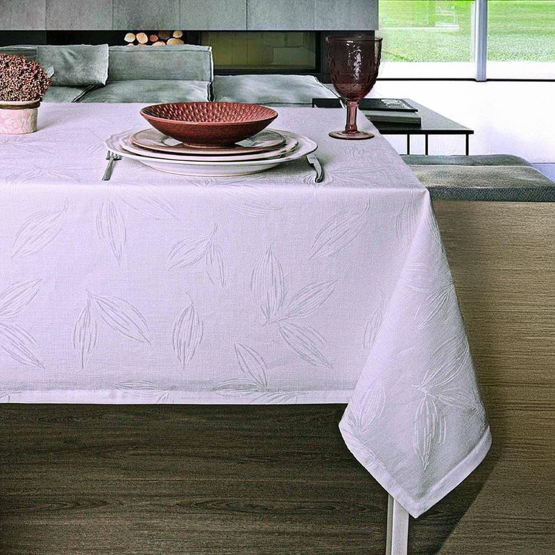 Mantel Rectangular 180X250 Cm Hoja Blanca
