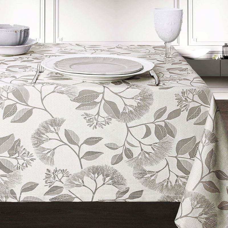 Mantel Cuadrado 180X180 Cm Floral Beige