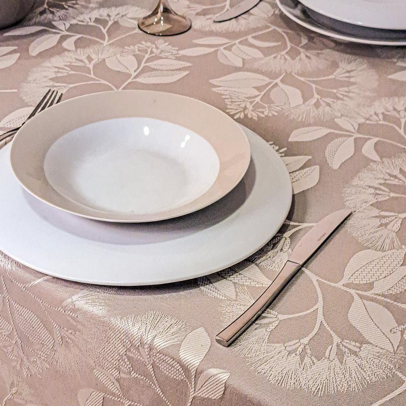 Mantel Cuadrado 180X180 Cm Floral Beige