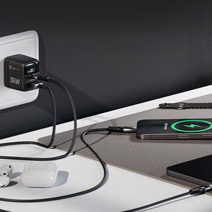 Cargador Doble de Pared USB-C y USB-A 35W
