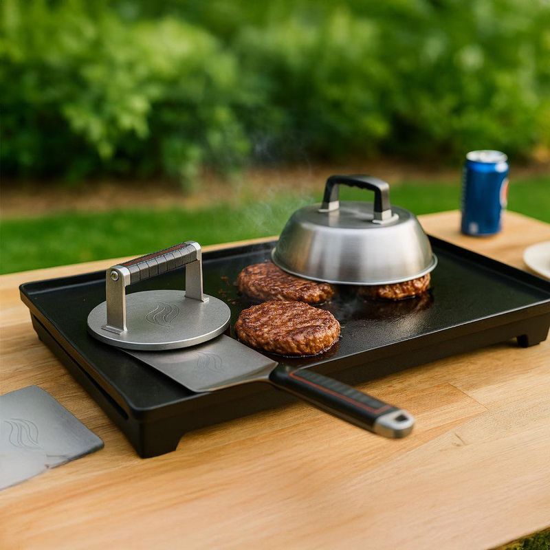 Kit de Accesorios de Acero Inoxidable para Preparación de Hamburguesas