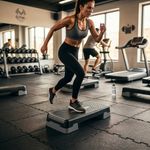 Grada para Aeróbicos Ajustable 2 en 1 con Altura Regulable Color Negro