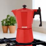 Cafetera Italiana Magefesa Colombia 6 Tazas de Aluminio Color Rojo