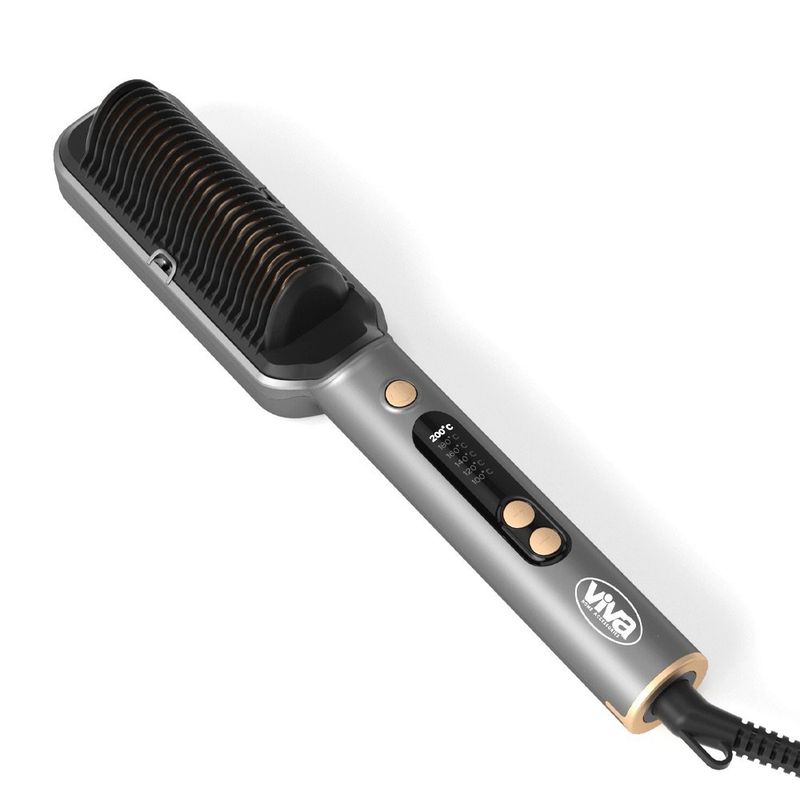 Cepillo Alisador con Pantalla Digital y Luz LED