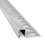 Guardacanto De Aluminio Quadra Color Cromo 10x10 Mm x 2.5 M