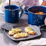 Comal Rectangular Antiadherente Azul