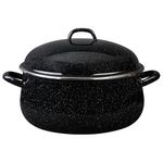 Olla Abombada Anillo Negro Brillante 28 cm