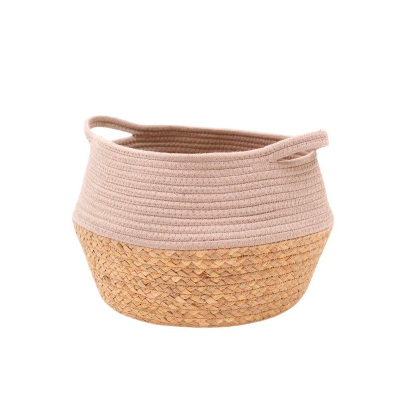 Canasta Decorativa Beige Olive con Asa 27 x 23 Cm