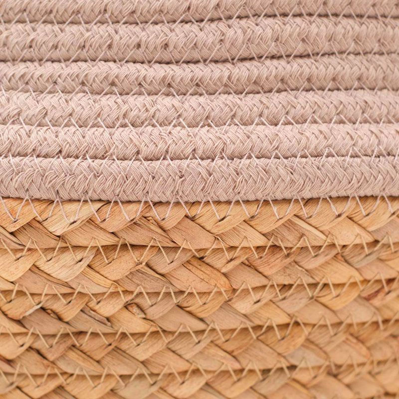 Canasta Decorativa Beige Olive con Asa 27 x 23 Cm