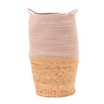 Canasta Decorativa Deco Dune Beige con Asa 24x30x50 Cm
